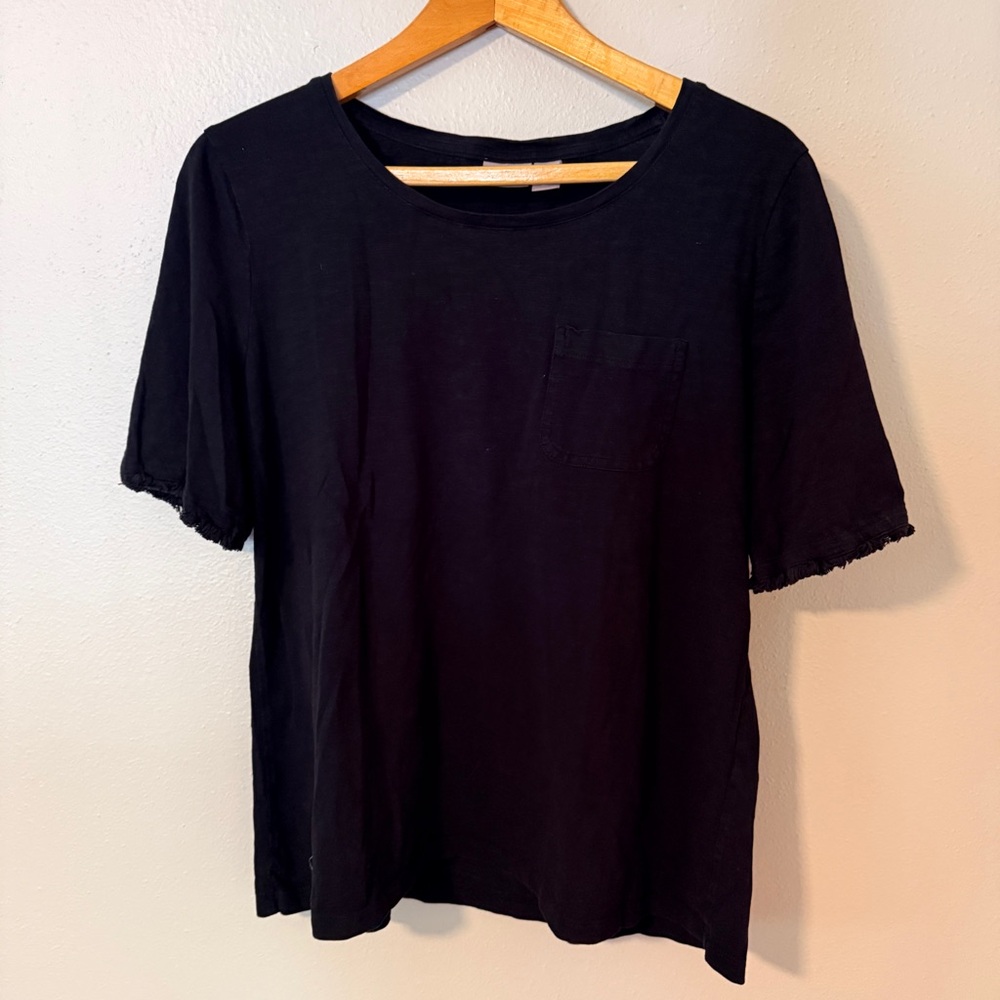 2 for $20! Chico's Fun Black Tee (Chico’s Size 2)